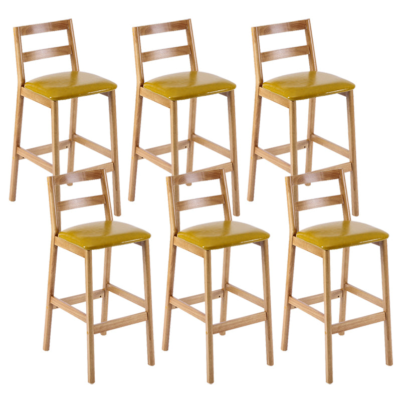 Cafe Simple Solid Wood Barstool Indoor Bar Stool with Backrest