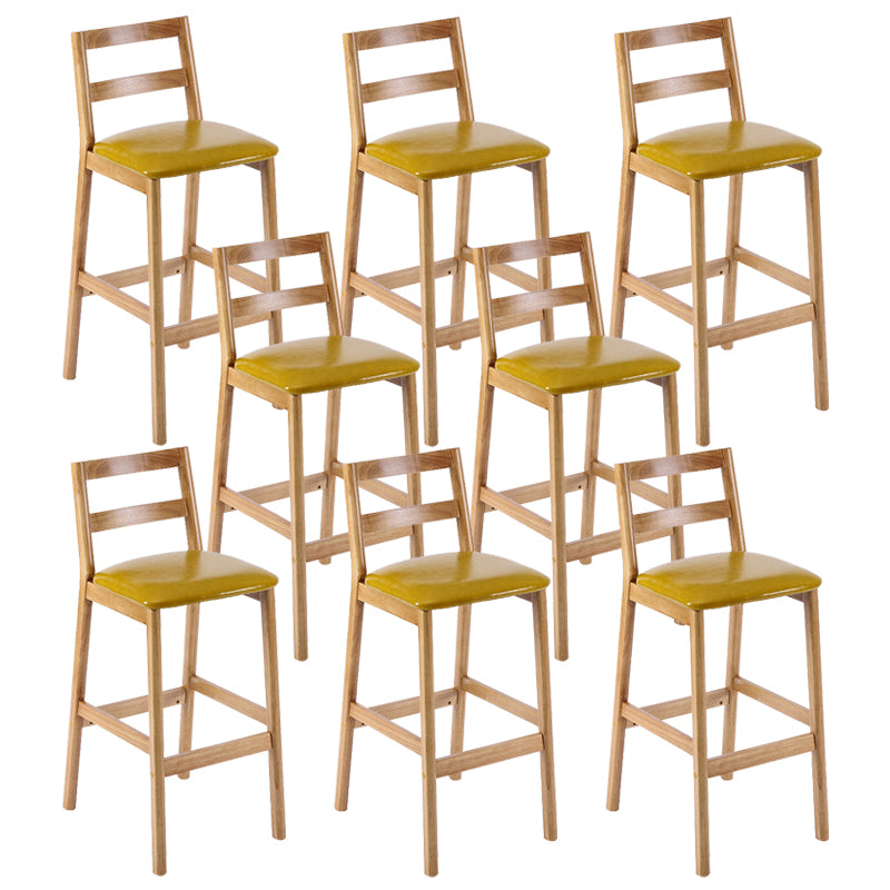 Cafe Simple Solid Wood Barstool Indoor Bar Stool with Backrest