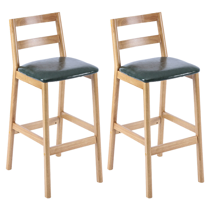 Cafe Simple Solid Wood Barstool Indoor Bar Stool with Backrest