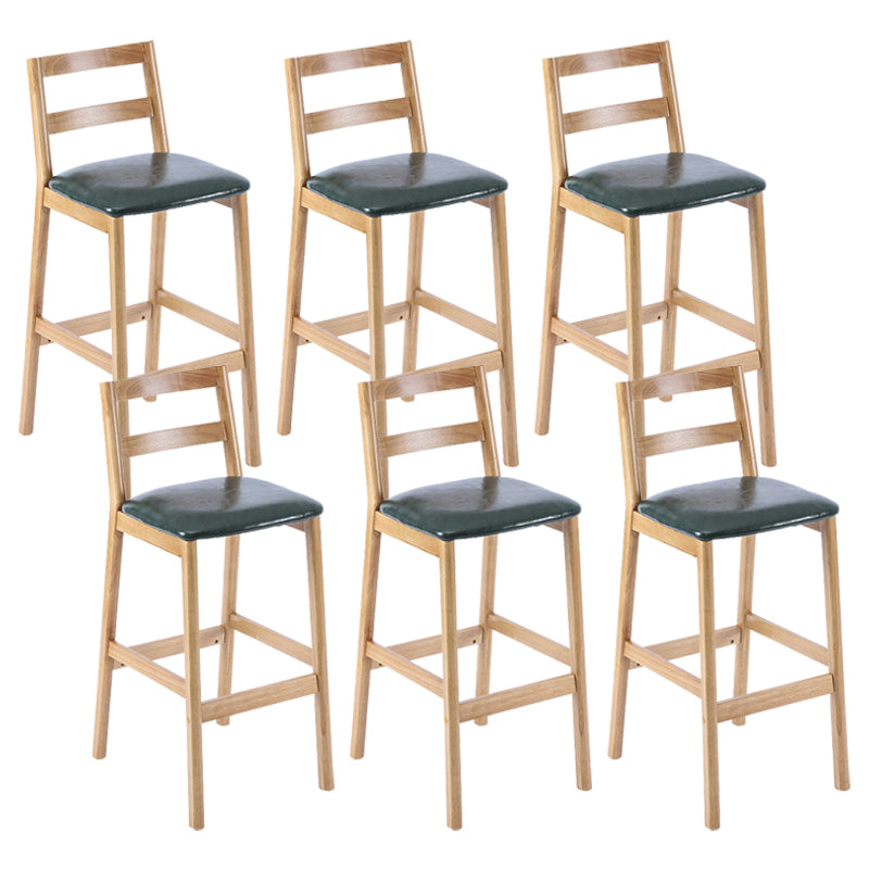 Cafe Simple Solid Wood Barstool Indoor Bar Stool with Backrest