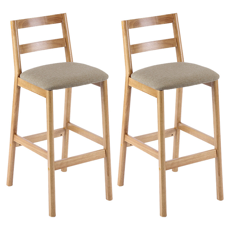 Cafe Simple Solid Wood Barstool Indoor Bar Stool with Backrest