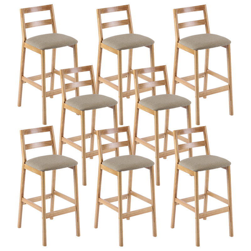 Cafe Simple Solid Wood Barstool Indoor Bar Stool with Backrest