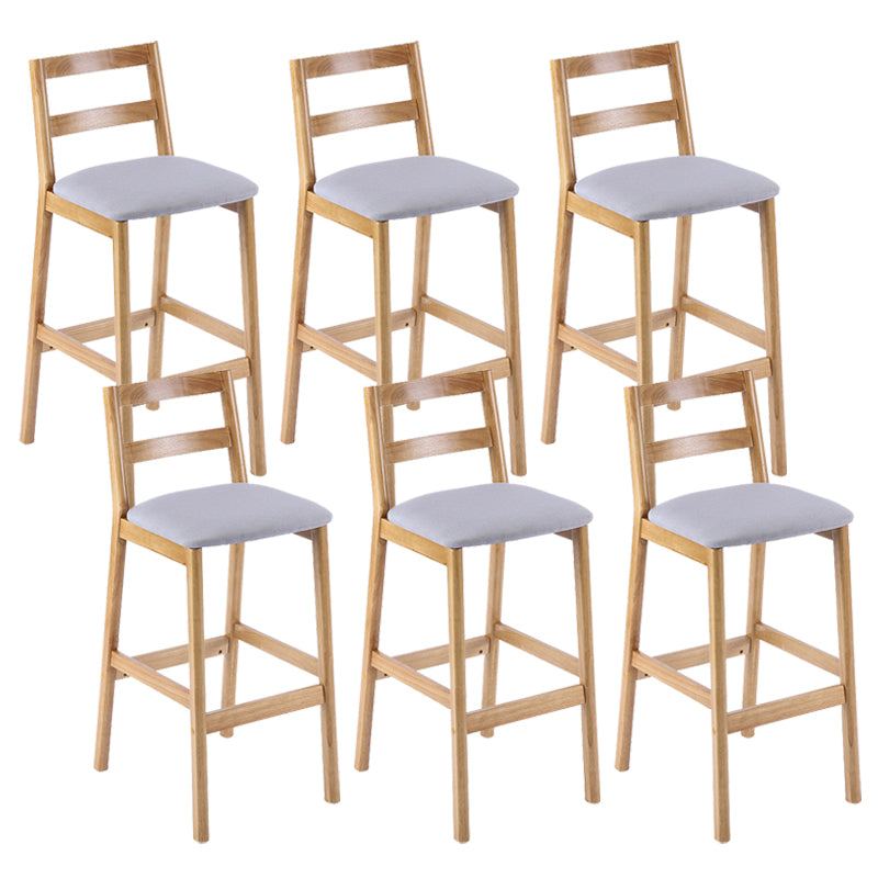 Cafe Simple Solid Wood Barstool Indoor Bar Stool with Backrest