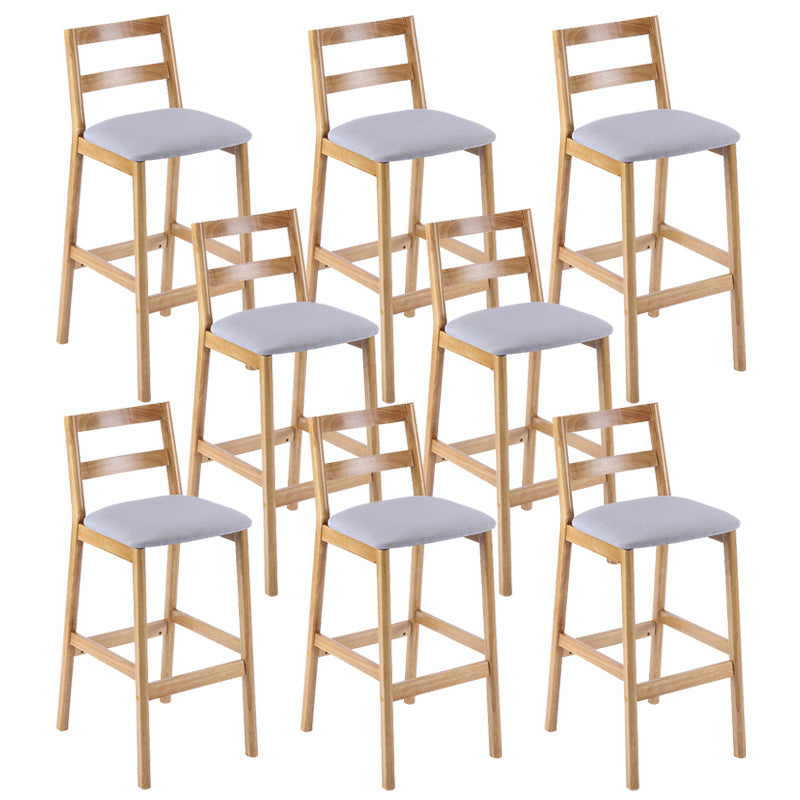 Cafe Simple Solid Wood Barstool Indoor Bar Stool with Backrest