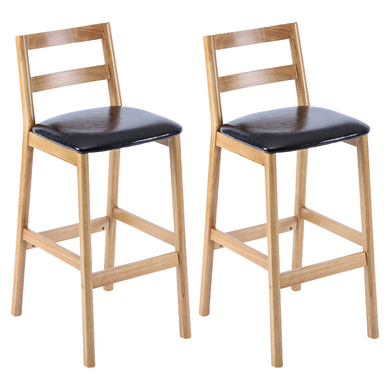 Cafe Simple Solid Wood Barstool Indoor Bar Stool with Backrest
