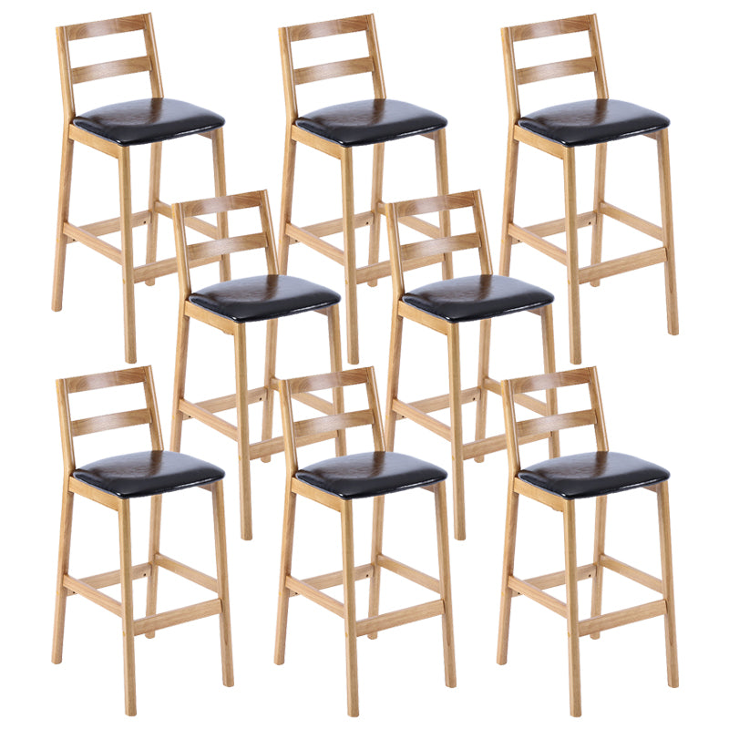 Cafe Simple Solid Wood Barstool Indoor Bar Stool with Backrest