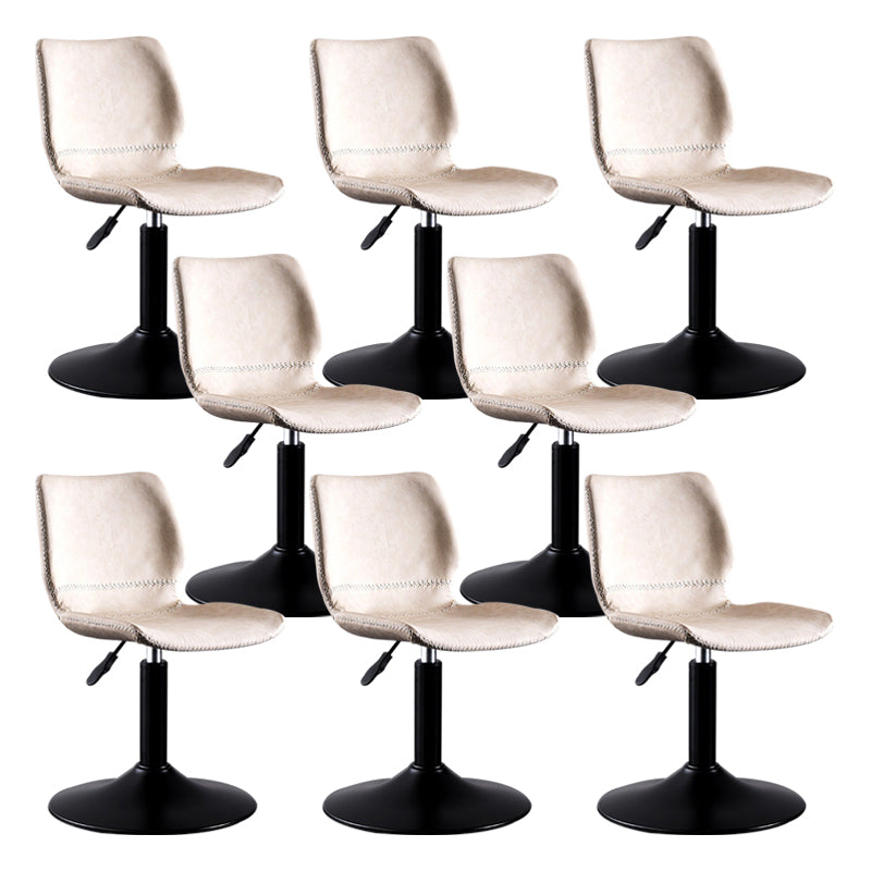 Rotating Leather Seat Barstool Nordic Style Black Pedestal Bar Stool for Dining Room