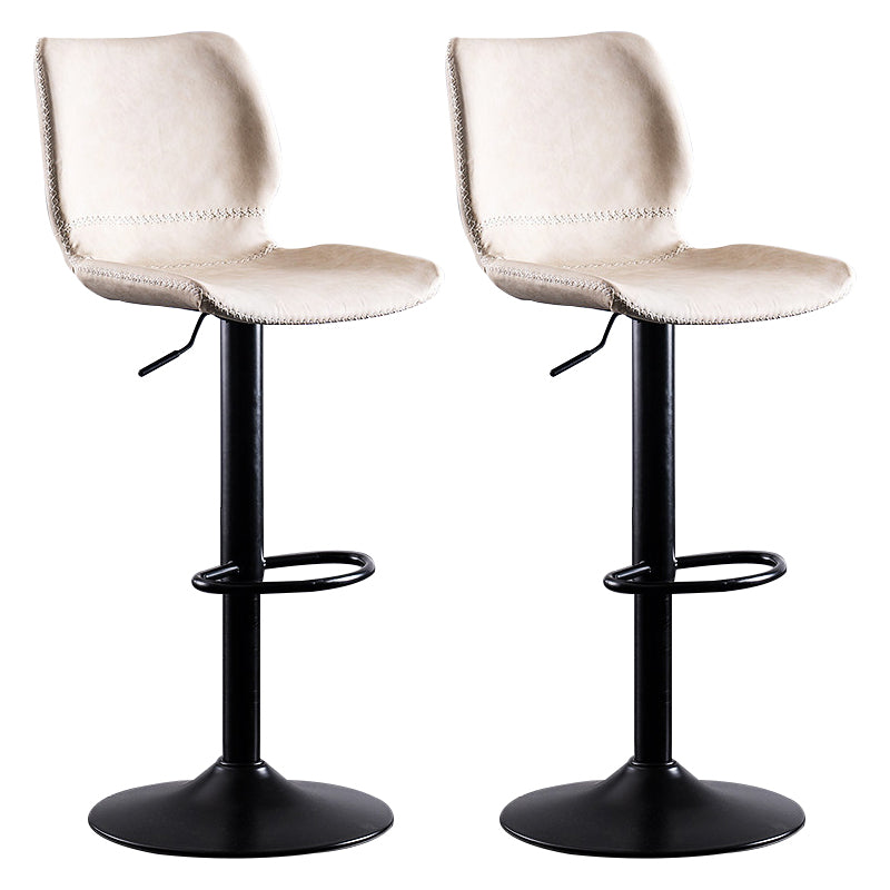 Rotating Leather Seat Barstool Nordic Style Black Pedestal Bar Stool for Dining Room