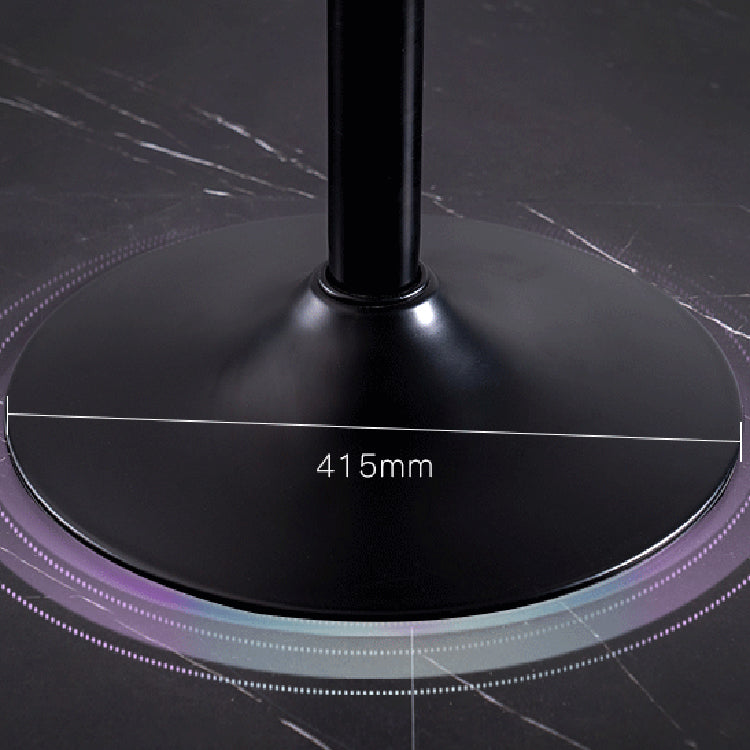 Rotating Leather Seat Barstool Nordic Style Black Pedestal Bar Stool for Dining Room