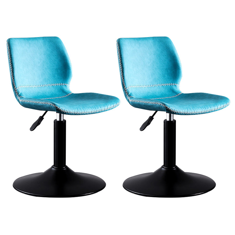 Rotating Leather Seat Barstool Nordic Style Black Pedestal Bar Stool for Dining Room