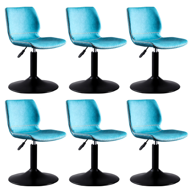 Rotating Leather Seat Barstool Nordic Style Black Pedestal Bar Stool for Dining Room