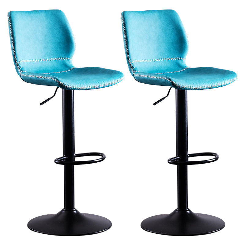 Rotating Leather Seat Barstool Nordic Style Black Pedestal Bar Stool for Dining Room