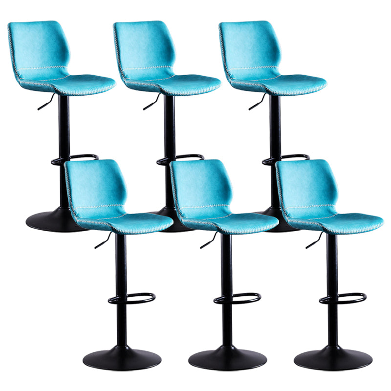 Rotating Leather Seat Barstool Nordic Style Black Pedestal Bar Stool for Dining Room