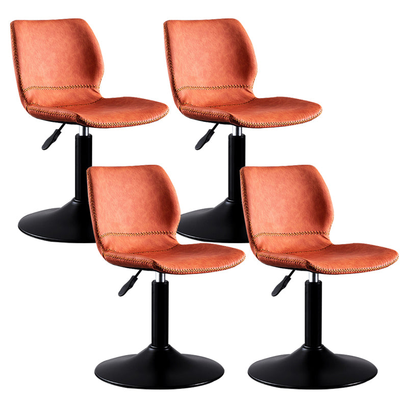 Rotating Leather Seat Barstool Nordic Style Black Pedestal Bar Stool for Dining Room