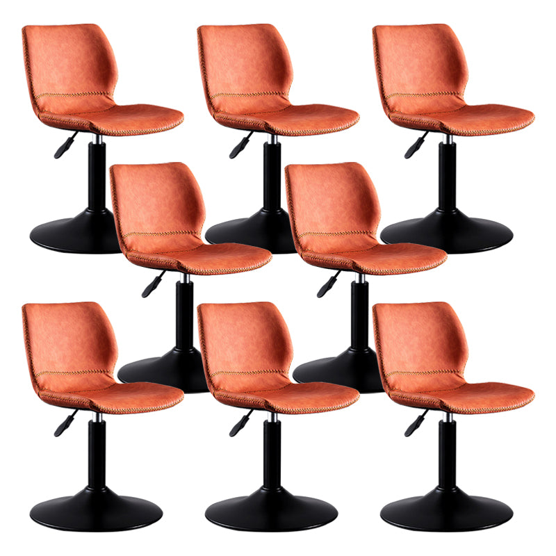 Rotating Leather Seat Barstool Nordic Style Black Pedestal Bar Stool for Dining Room