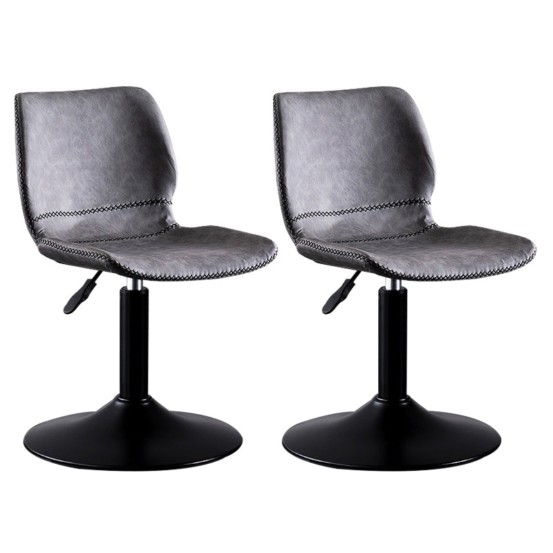 Rotating Leather Seat Barstool Nordic Style Black Pedestal Bar Stool for Dining Room