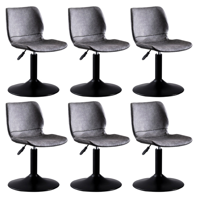 Rotating Leather Seat Barstool Nordic Style Black Pedestal Bar Stool for Dining Room