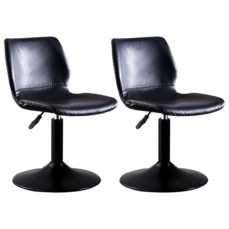 Rotating Leather Seat Barstool Nordic Style Black Pedestal Bar Stool for Dining Room