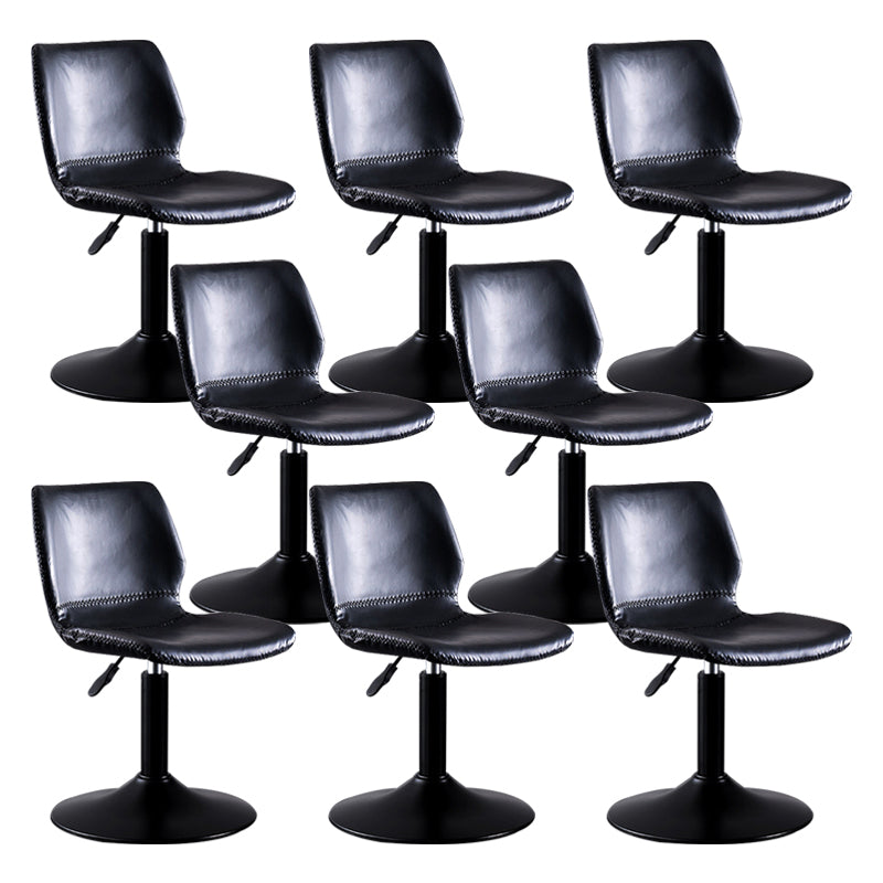 Rotating Leather Seat Barstool Nordic Style Black Pedestal Bar Stool for Dining Room