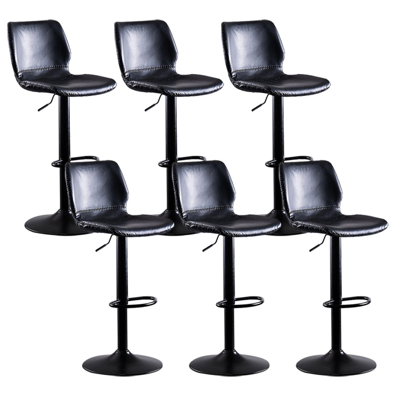 Rotating Leather Seat Barstool Nordic Style Black Pedestal Bar Stool for Dining Room