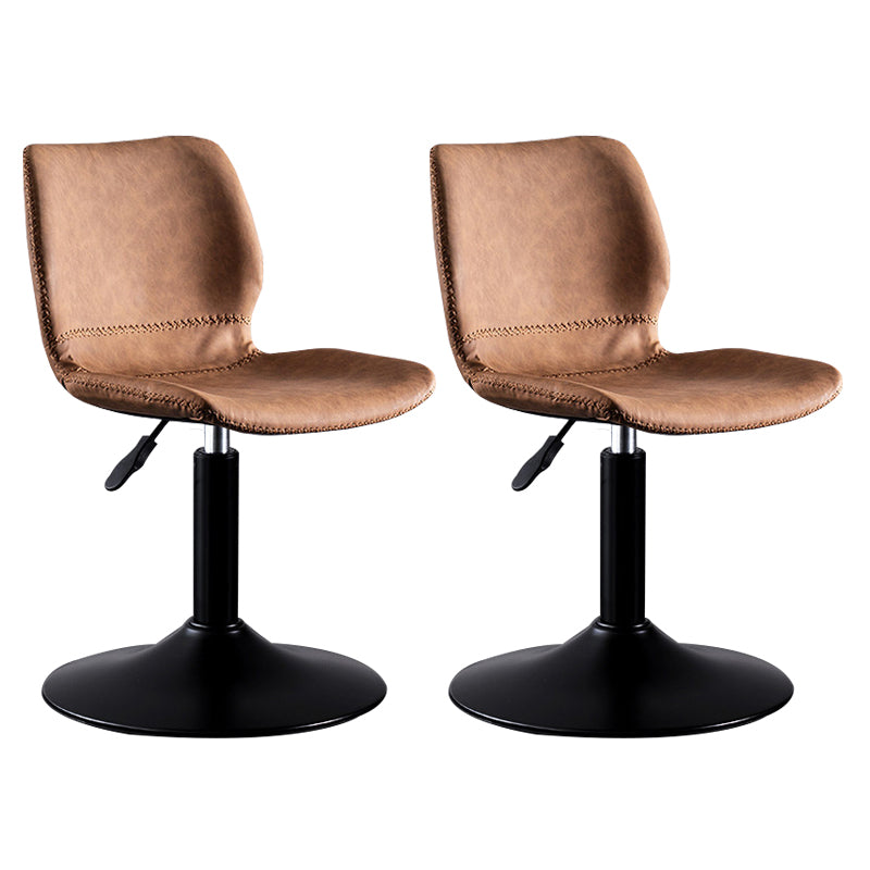 Rotating Leather Seat Barstool Nordic Style Black Pedestal Bar Stool for Dining Room