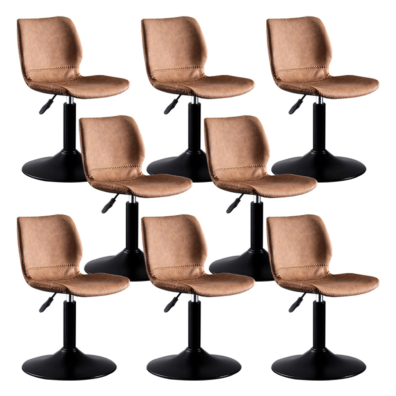 Rotating Leather Seat Barstool Nordic Style Black Pedestal Bar Stool for Dining Room