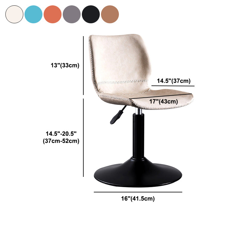 Rotating Leather Seat Barstool Nordic Style Black Pedestal Bar Stool for Dining Room