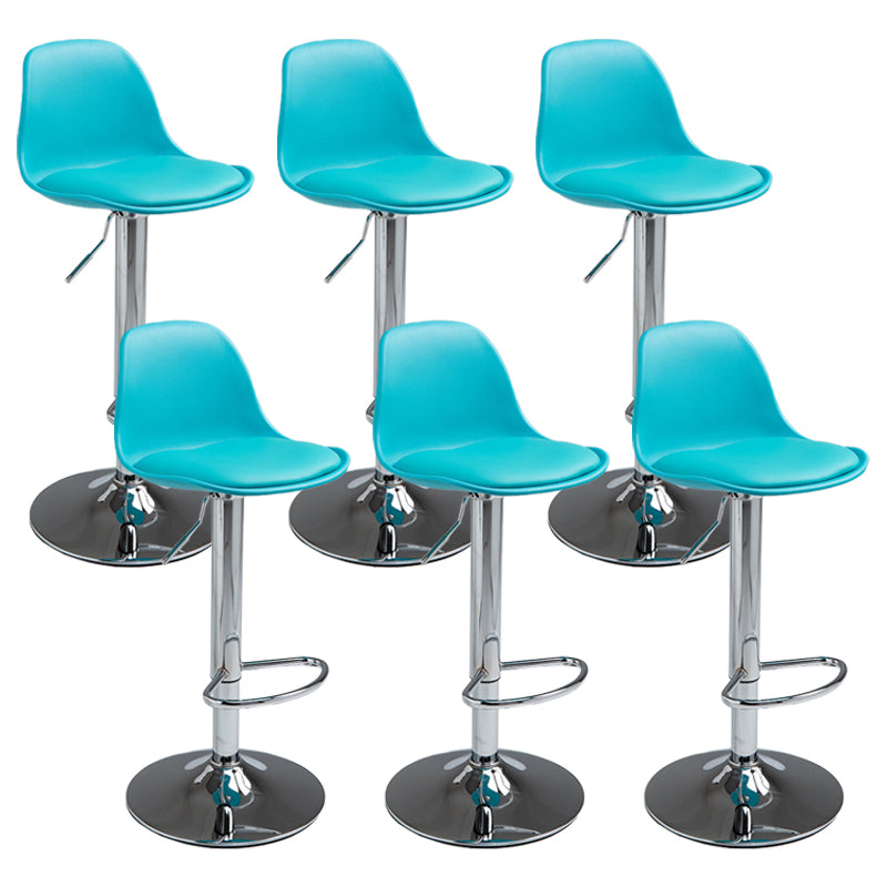 Contemporary Adjustable Height Bar Stool PU Leather Bar Stools for Kitchen