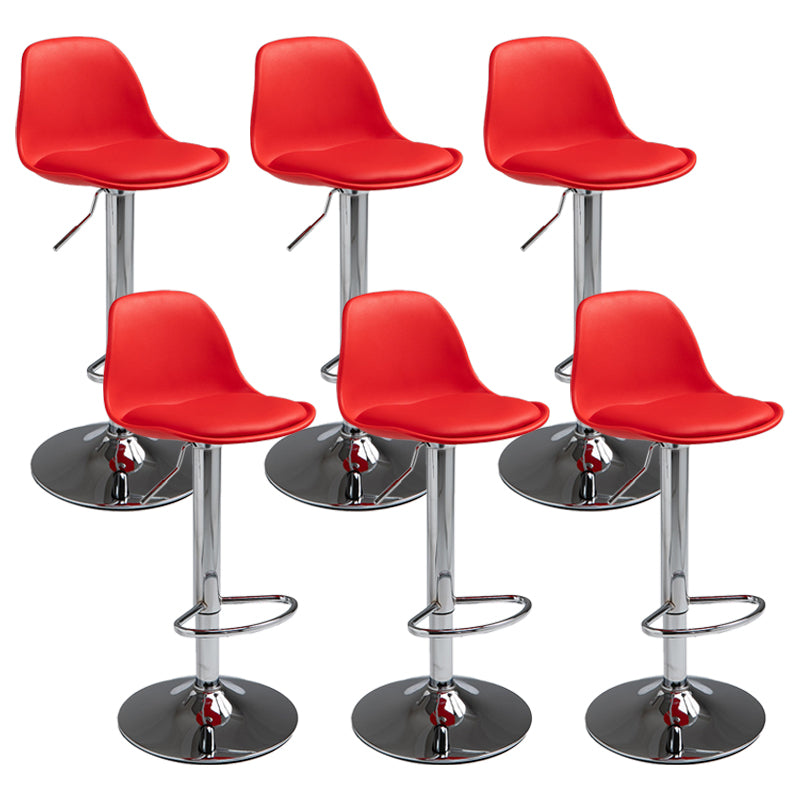 Contemporary Adjustable Height Bar Stool PU Leather Bar Stools for Kitchen