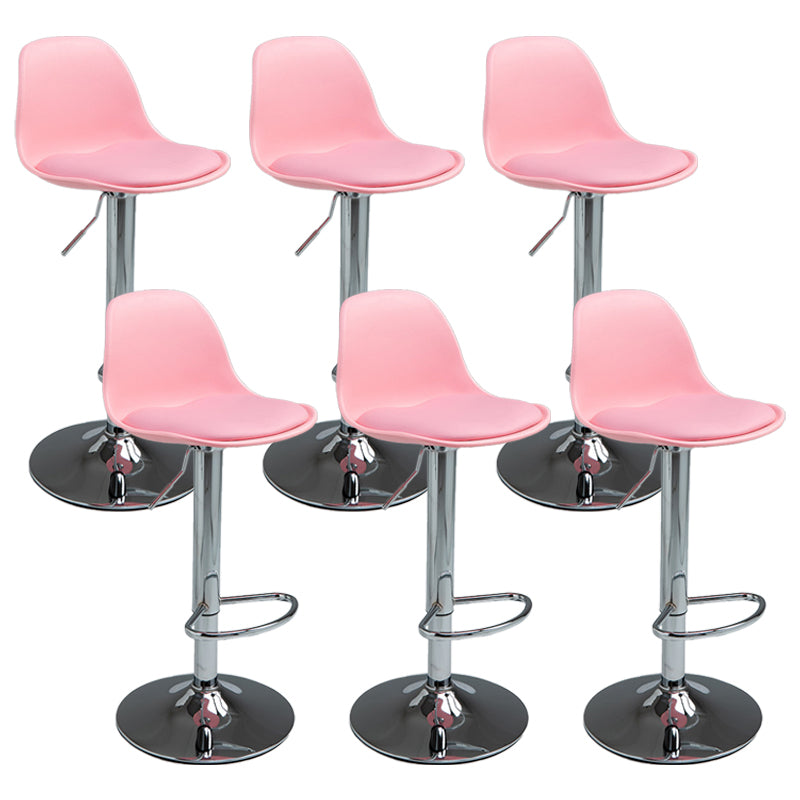 Contemporary Adjustable Height Bar Stool PU Leather Bar Stools for Kitchen