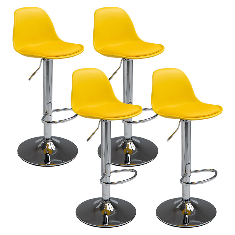 Contemporary Adjustable Height Bar Stool PU Leather Bar Stools for Kitchen