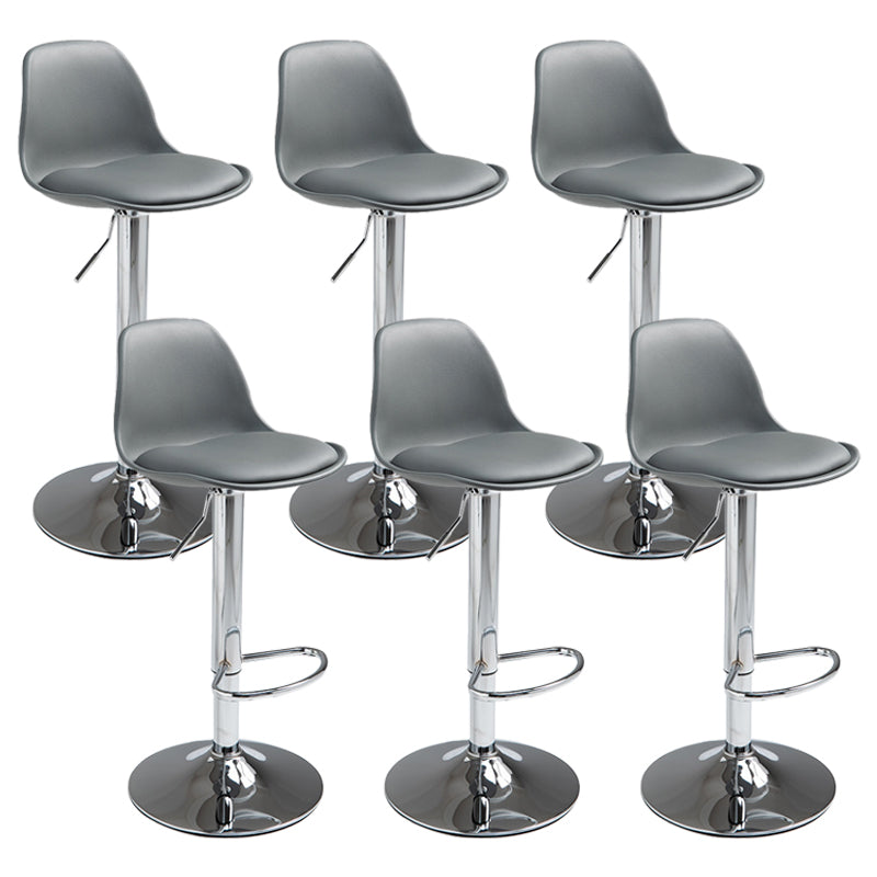 Contemporary Adjustable Height Bar Stool PU Leather Bar Stools for Kitchen