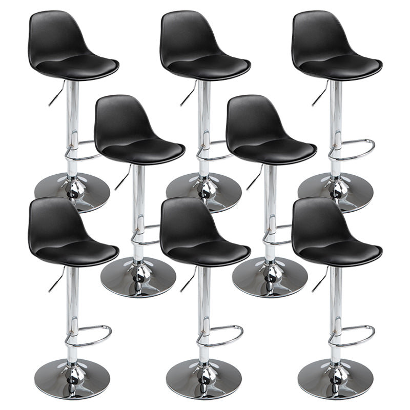Contemporary Adjustable Height Bar Stool PU Leather Bar Stools for Kitchen