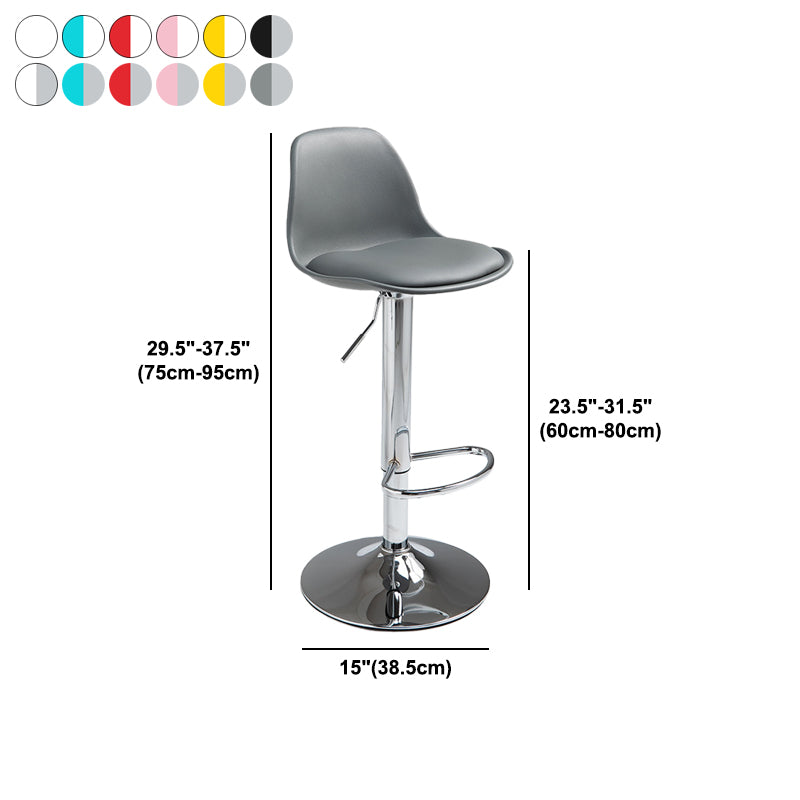 Contemporary Adjustable Height Bar Stool PU Leather Bar Stools for Kitchen
