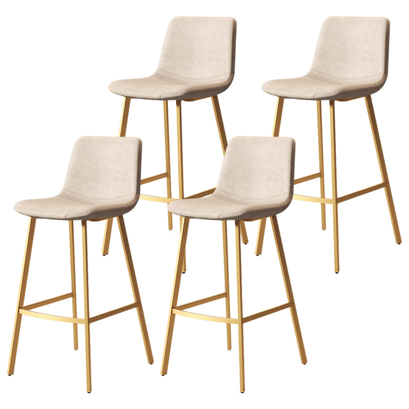 Contemporary Matte Finish PU Leather Barstool Milk Tea Shop Footrest Stool