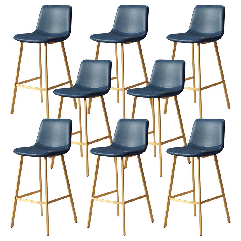 Contemporary Matte Finish PU Leather Barstool Milk Tea Shop Footrest Stool