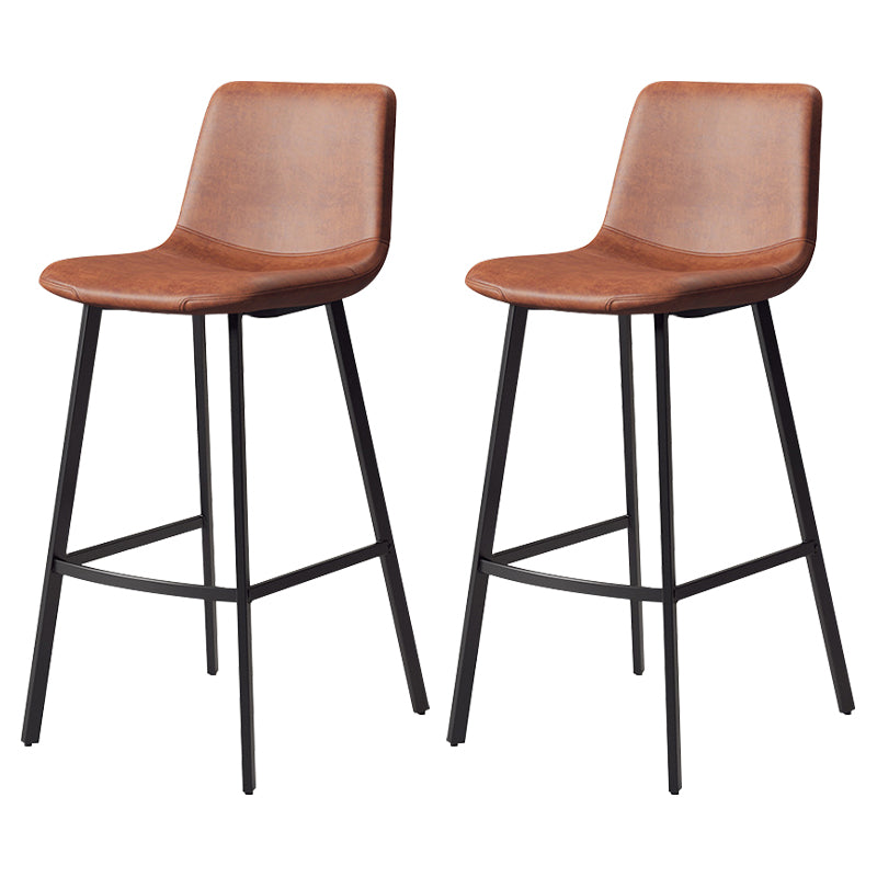 Contemporary Matte Finish PU Leather Barstool Milk Tea Shop Footrest Stool