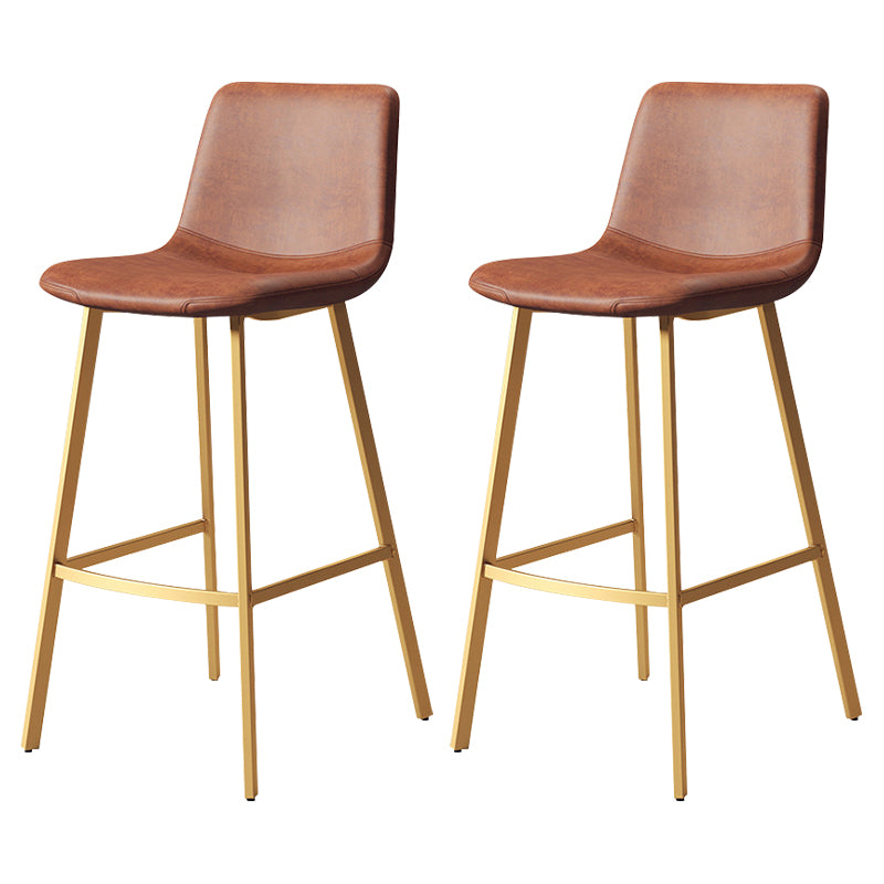 Contemporary Matte Finish PU Leather Barstool Milk Tea Shop Footrest Stool
