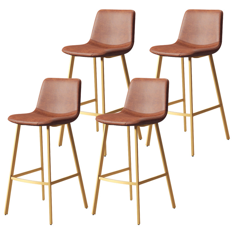 Contemporary Matte Finish PU Leather Barstool Milk Tea Shop Footrest Stool