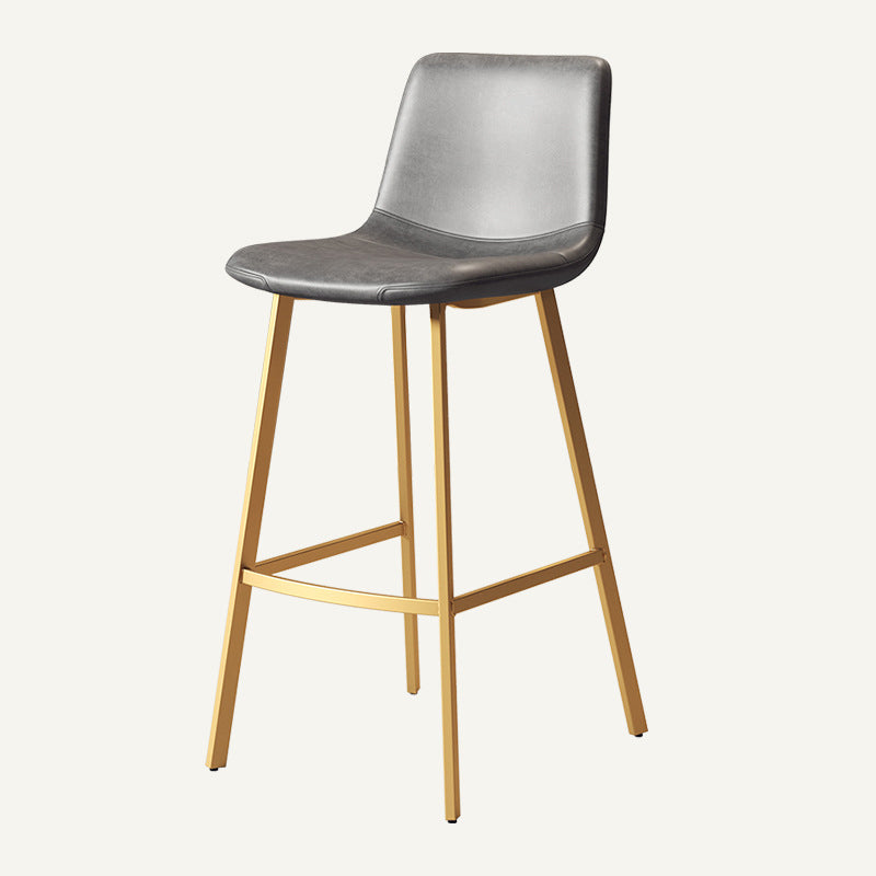 Contemporary Matte Finish PU Leather Barstool Milk Tea Shop Footrest Stool
