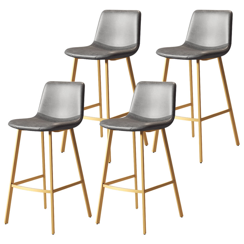 Contemporary Matte Finish PU Leather Barstool Milk Tea Shop Footrest Stool