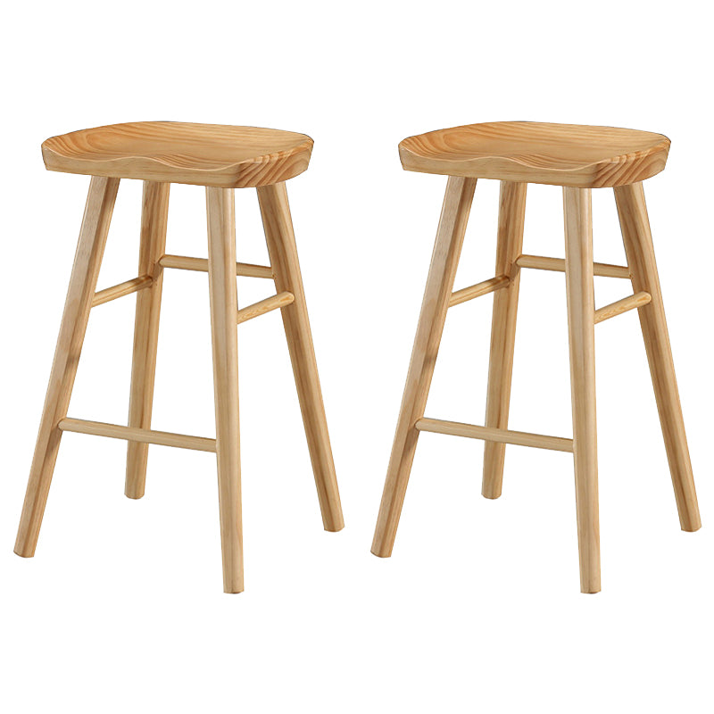 Living Room Modern Wood Barstool Wood 4 Legs Bar Stool with Pedal