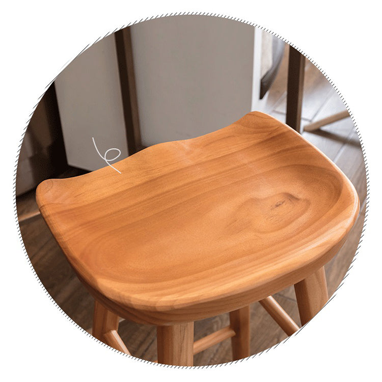 Living Room Modern Wood Barstool Wood 4 Legs Bar Stool with Pedal