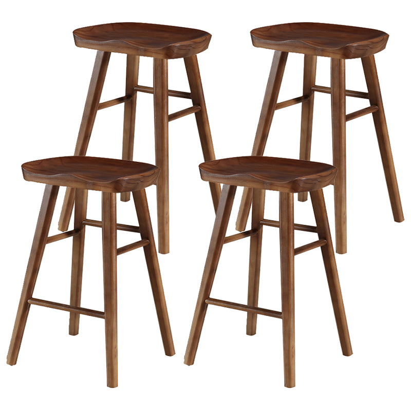 Living Room Modern Wood Barstool Wood 4 Legs Bar Stool with Pedal