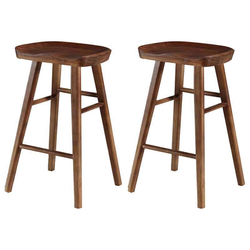 Living Room Modern Wood Barstool Wood 4 Legs Bar Stool with Pedal