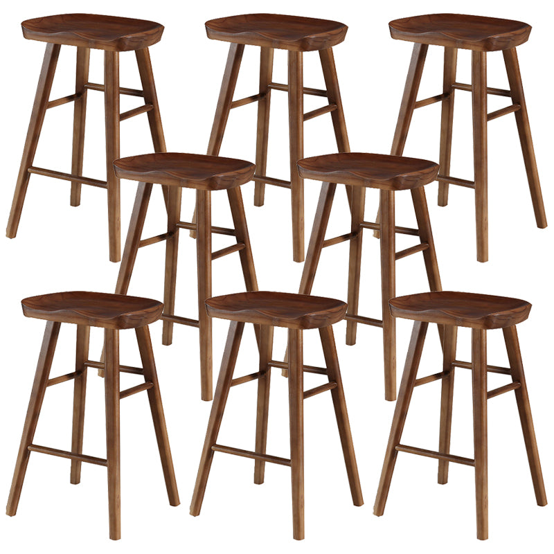 Living Room Modern Wood Barstool Wood 4 Legs Bar Stool with Pedal