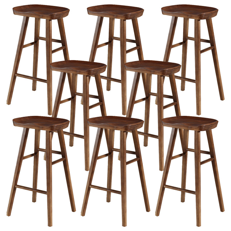 Living Room Modern Wood Barstool Wood 4 Legs Bar Stool with Pedal