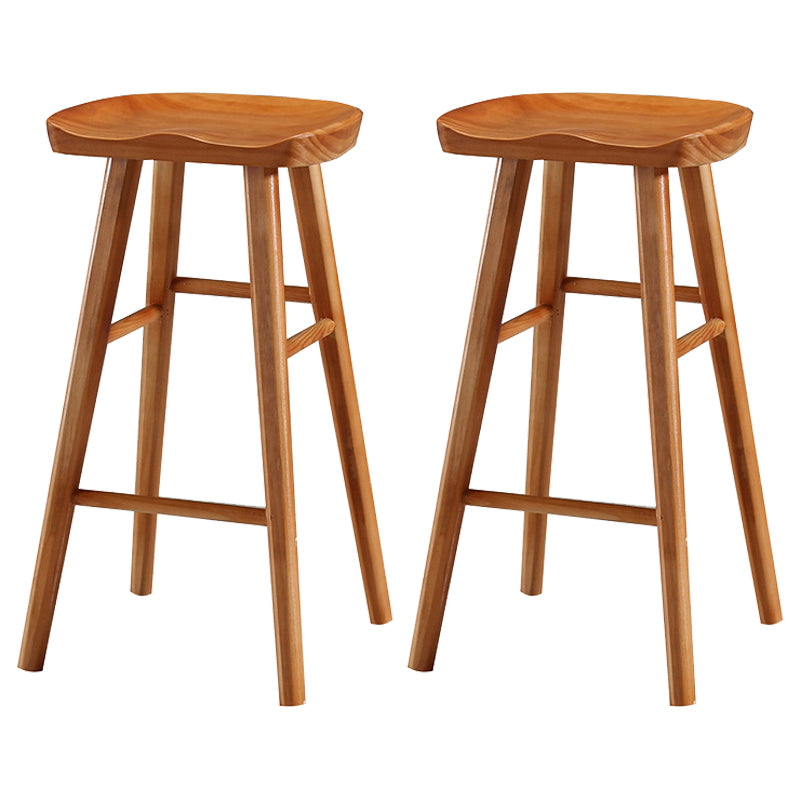 Living Room Modern Wood Barstool Wood 4 Legs Bar Stool with Pedal