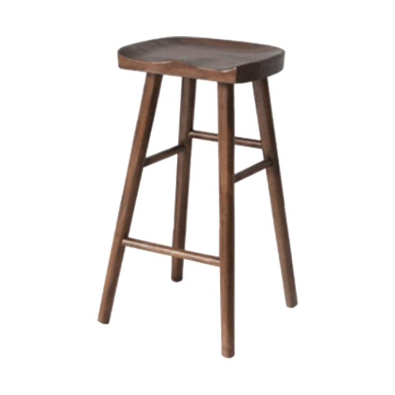 Modern Solid Wood Barstool Wood Restaurant Bar Stool with Pedal