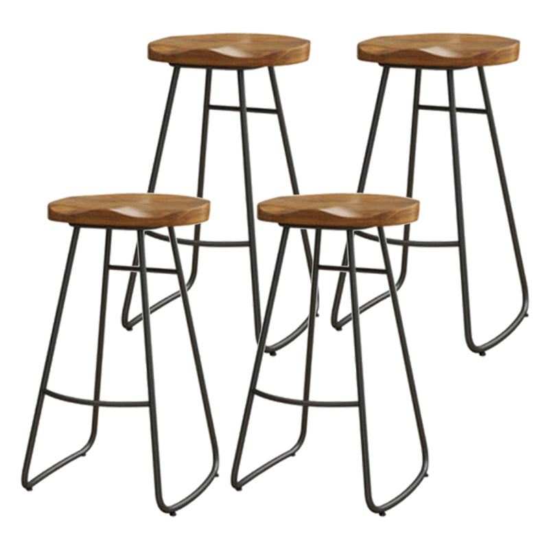 Modern Solid Wood Barstool Wood Restaurant Bar Stool with Pedal